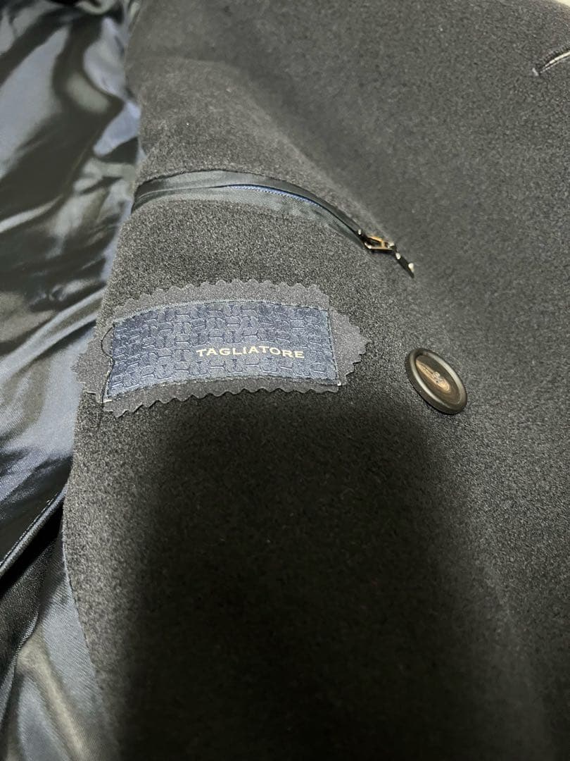 タリアトーレ ダブルベルテッドコート 定価18万 ネイビー 42 - メルカリ