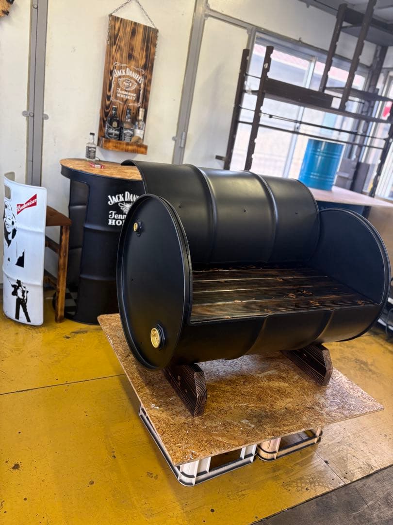 UN-- Under Nest--　ドラム缶チェア② オンリーワン キャンプ ドラム缶チェア NJ3-DC-GY 『アウトドア おうち