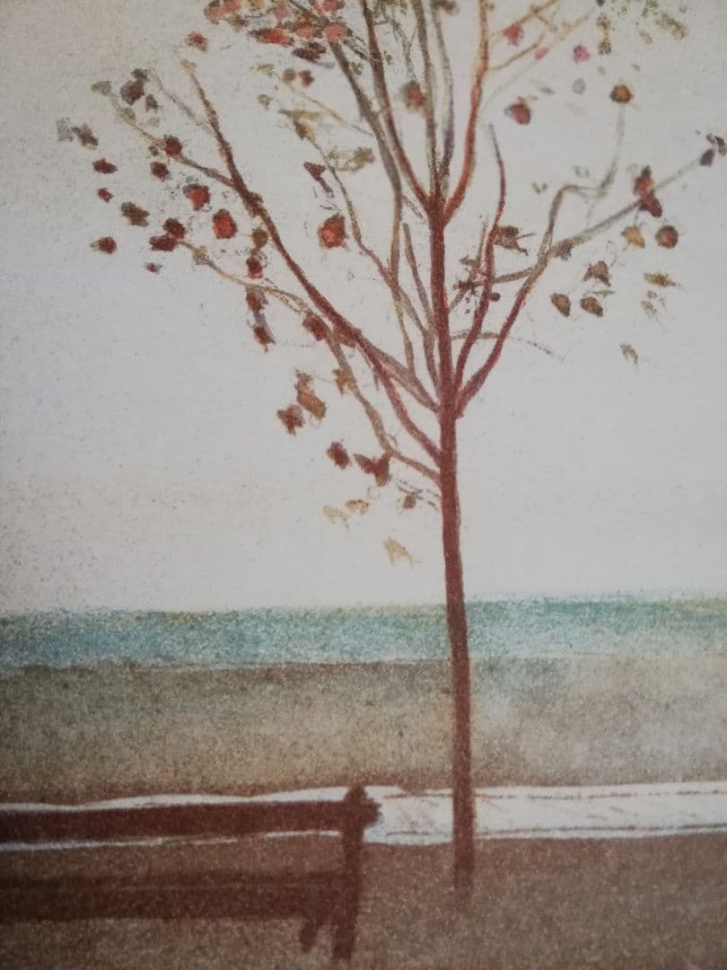 アート595 「浜辺(サンフランシスコ)」 チェコのリトグラフ(石版画