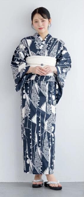 画像と同じ帯+お任せ下駄つき◆上品おとな浴衣◆涼し菊蒼碧紺の描画花古典浴衣◆