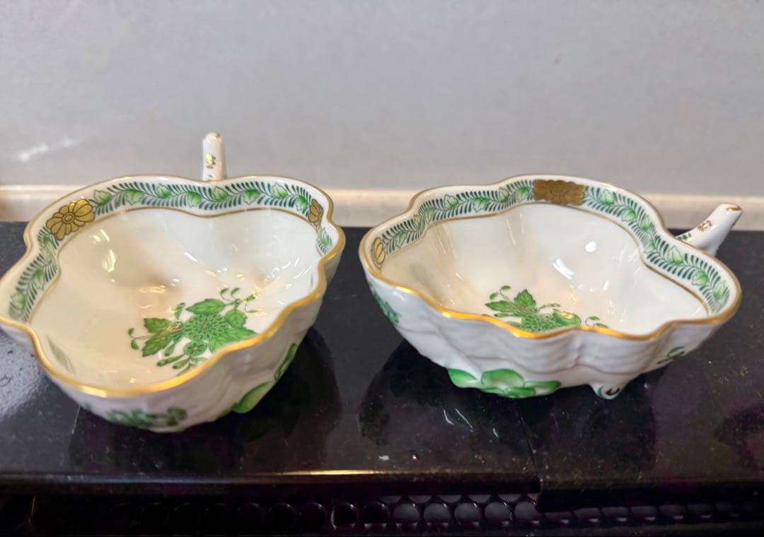 ♡HIME♡　ヘレンド　アポニーグリーン　オープンシュガー2個セット ♡HIME♡ ヘレンド アポニーグリーン オープンシュガー2個セット