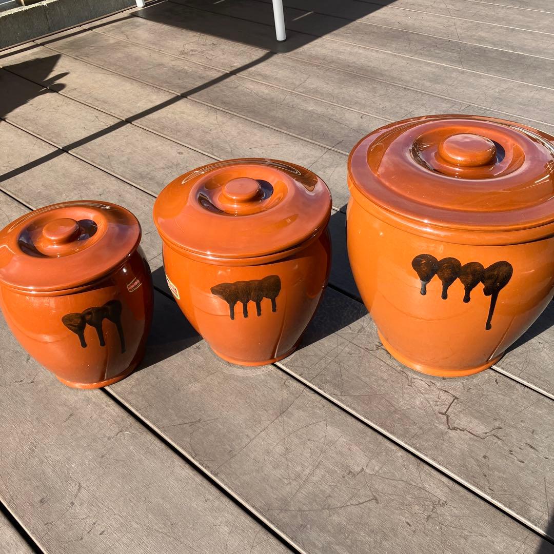 久松 かめ丸壺蓋付 5号・3号・2号 ３個セット 漬物容器 常滑焼 常滑焼 久松窯 かめ 丸壷 ひのき蓋付 3号 5.4L (オリジナル) の通信