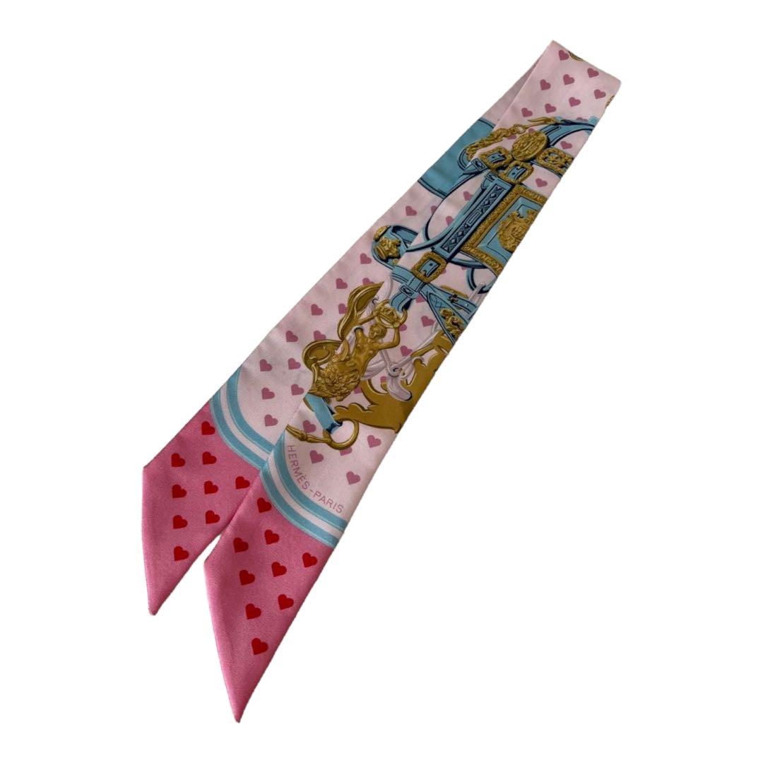 HERMES エルメス ツイリー ブリッド ドゥ ガラ ラブ ハート ピンク