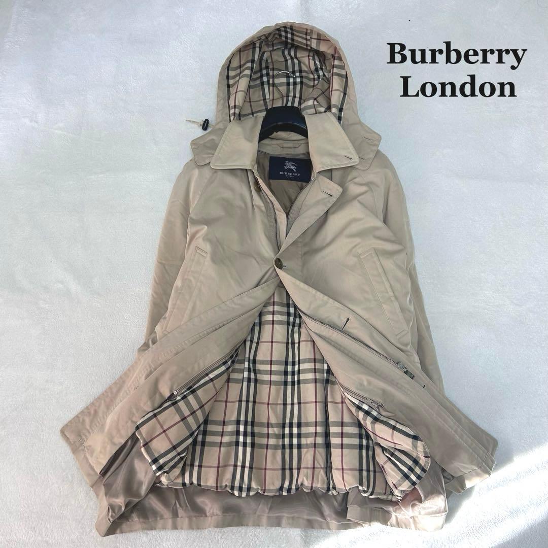 バーバリーロンドン　ダウンライナー　ノバチェック　フードステンカラー　メンズ 日本製 バーバリー ロンドン Burberry LONDON フード付き ステンカラー