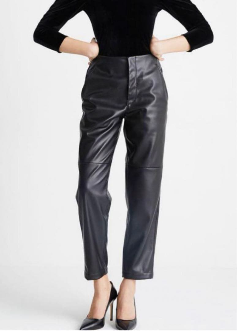 ボーダーズアットバルコニー♡フェイクレザーパンツ36黒