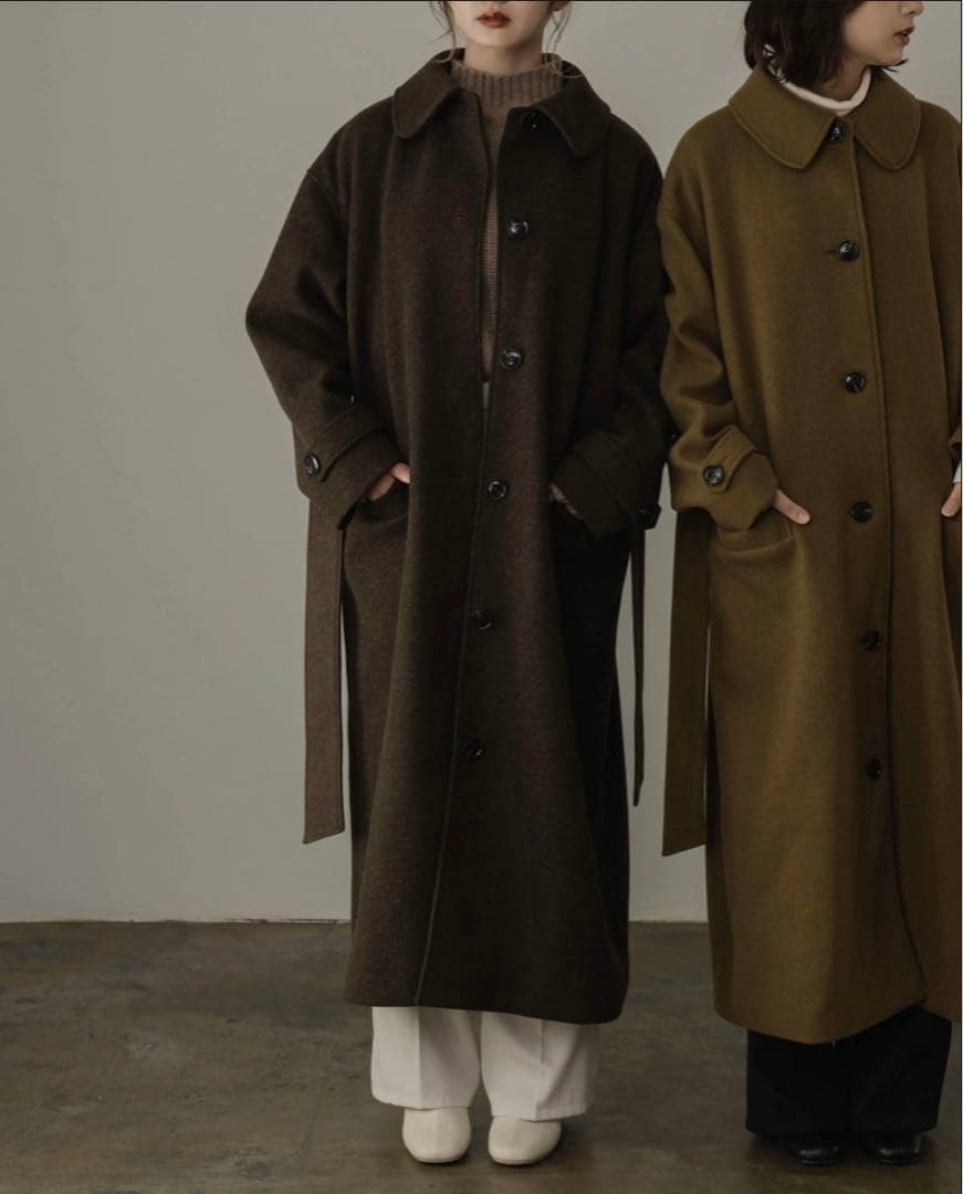 yourmle ダークブラウン ロングコート ユニクロ ＋J カシミヤブレンドラップロングコート ブラウンXXL｜Yahoo