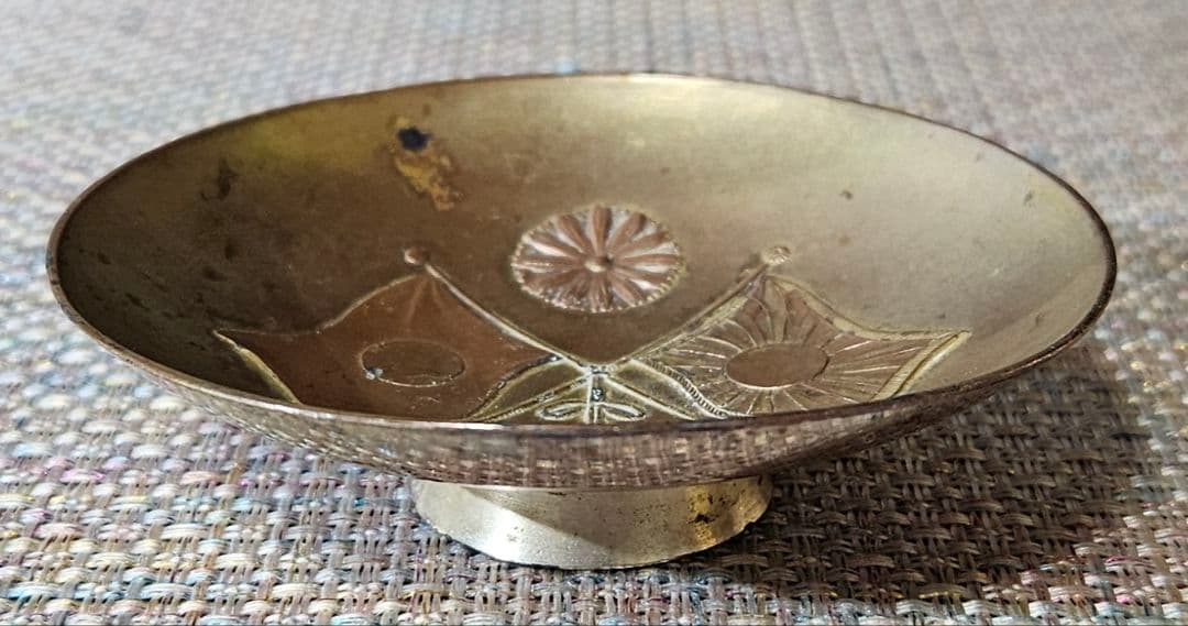 明治28年 戦勝記念 軍杯 帝國萬歳 盃 酒器 径9.0cm 旧日本軍 日清戦争