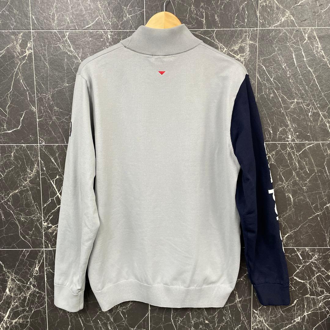 アンパスィ メンズ モックネック ニットセーター 袖裏地付き《L》