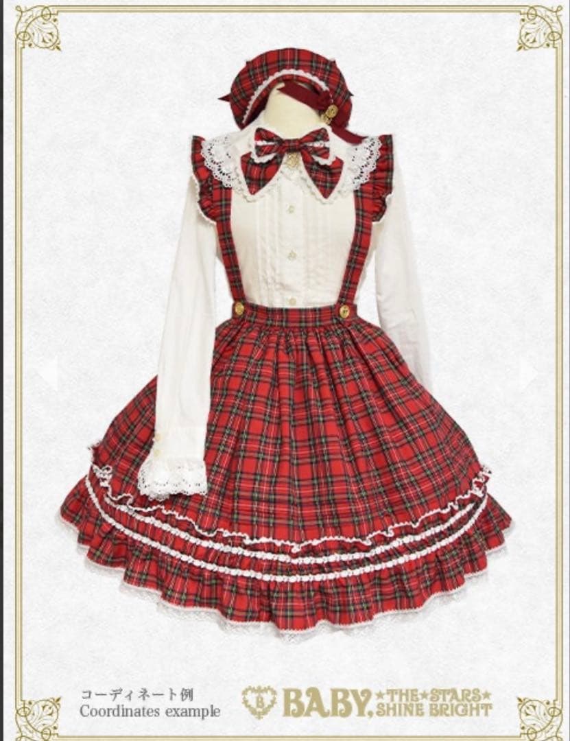 実物写真有】baby タータンチェックスカート エンジ Anniversary