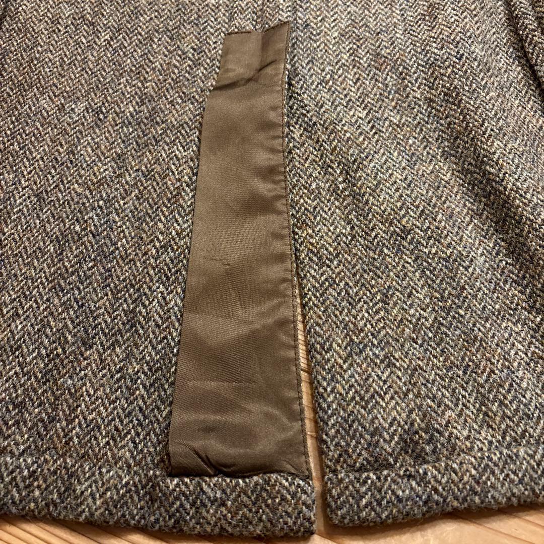 極上デッド級】80s USA製 ハリスツイード 稀少マスタードパイピング L