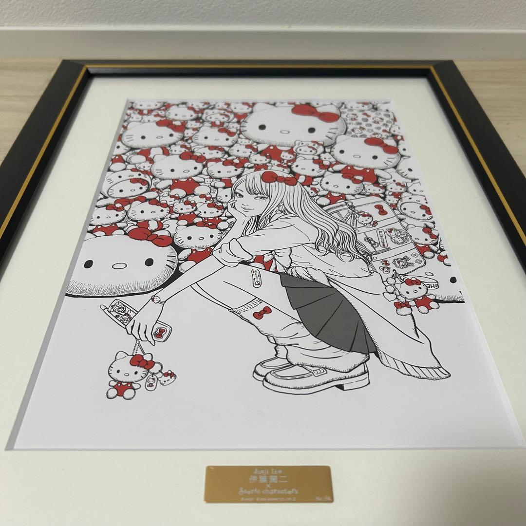 伊藤潤二×サンリオキャラクターズ 複製原画 ギャル富江×ハローキティ