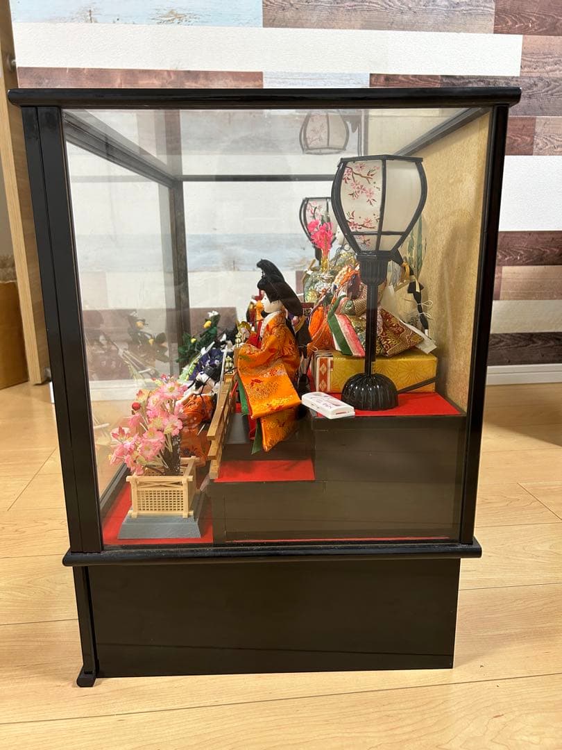 ガラスケース入り 雛人形 久月 ひな壇 オルゴール付き L108503813