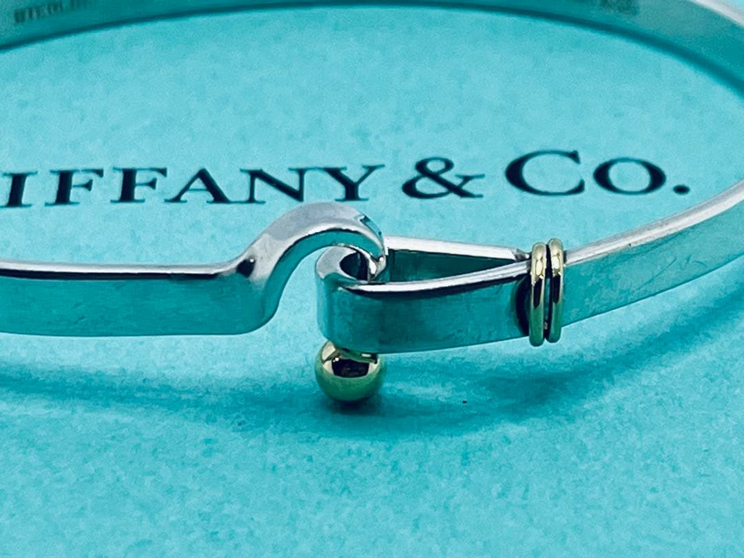 h482 ティファニー フック&アイ コンビ バングル 750/925 k18 - メルカリ