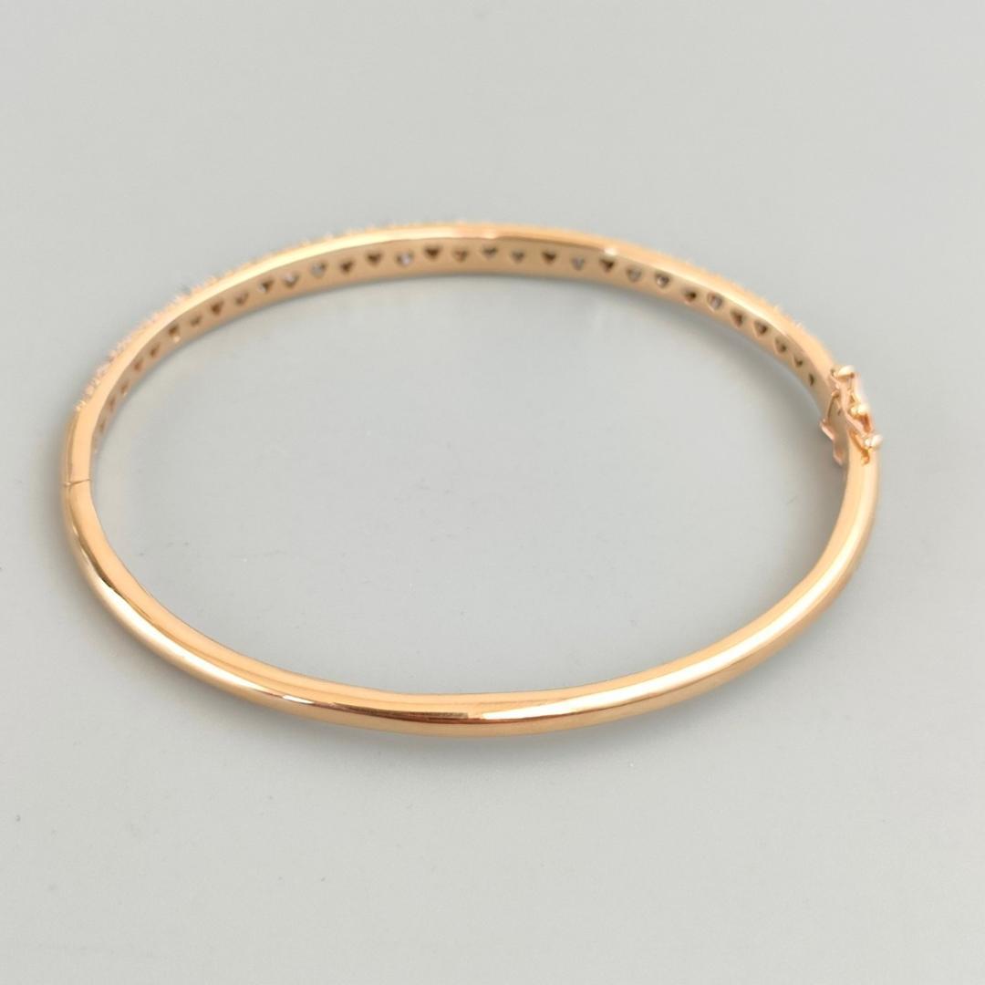 K18 レディース ダイヤ ハーフエタニティ バングル 10.44ｇ A637