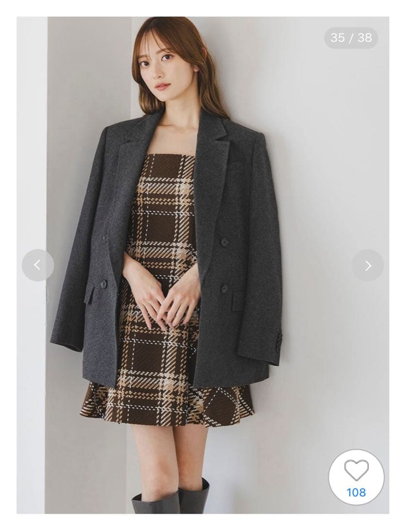 あ*様 画像追加♡新品未使用 ロービングチェックミニワンピース 1 SNIDEL（スナイデル） ワンピース 「WEB限定」ロービングチェックミニ