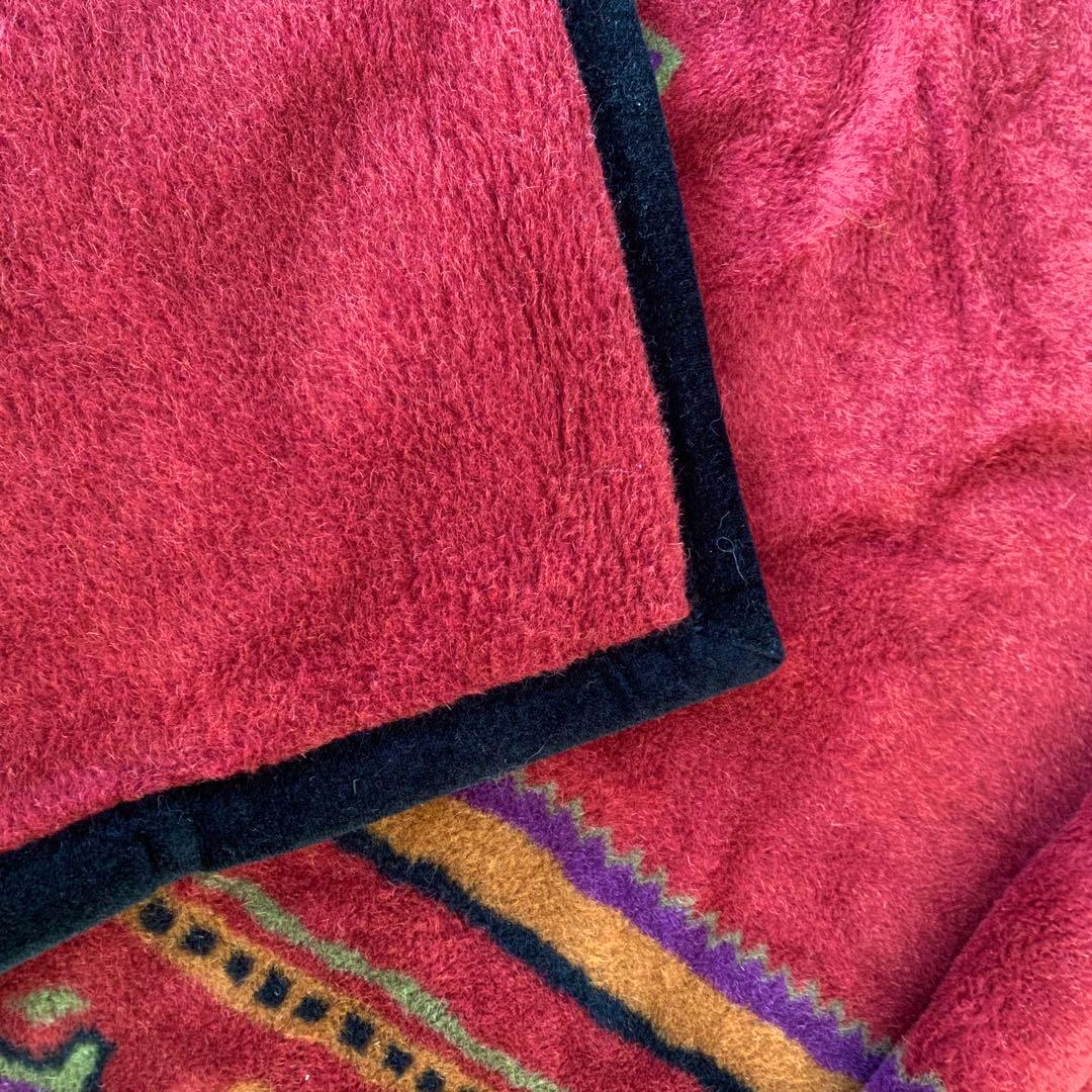 未使用 ビンテージ ドイツ製 アルパカ SCHURWOOL バージンウール 毛布