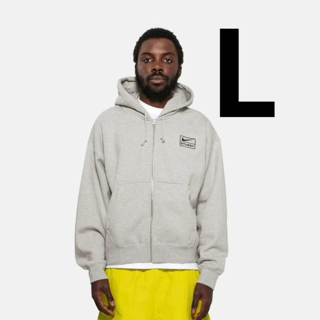 NIKE stussy ジップパーカー 新品 未使用 パーカー L グレー - メルカリ