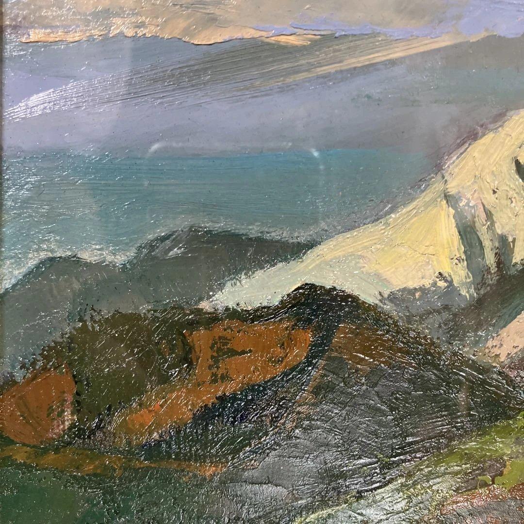 油彩　伴野敏夫　「御岳　F4」　埼玉県秩父御岳山