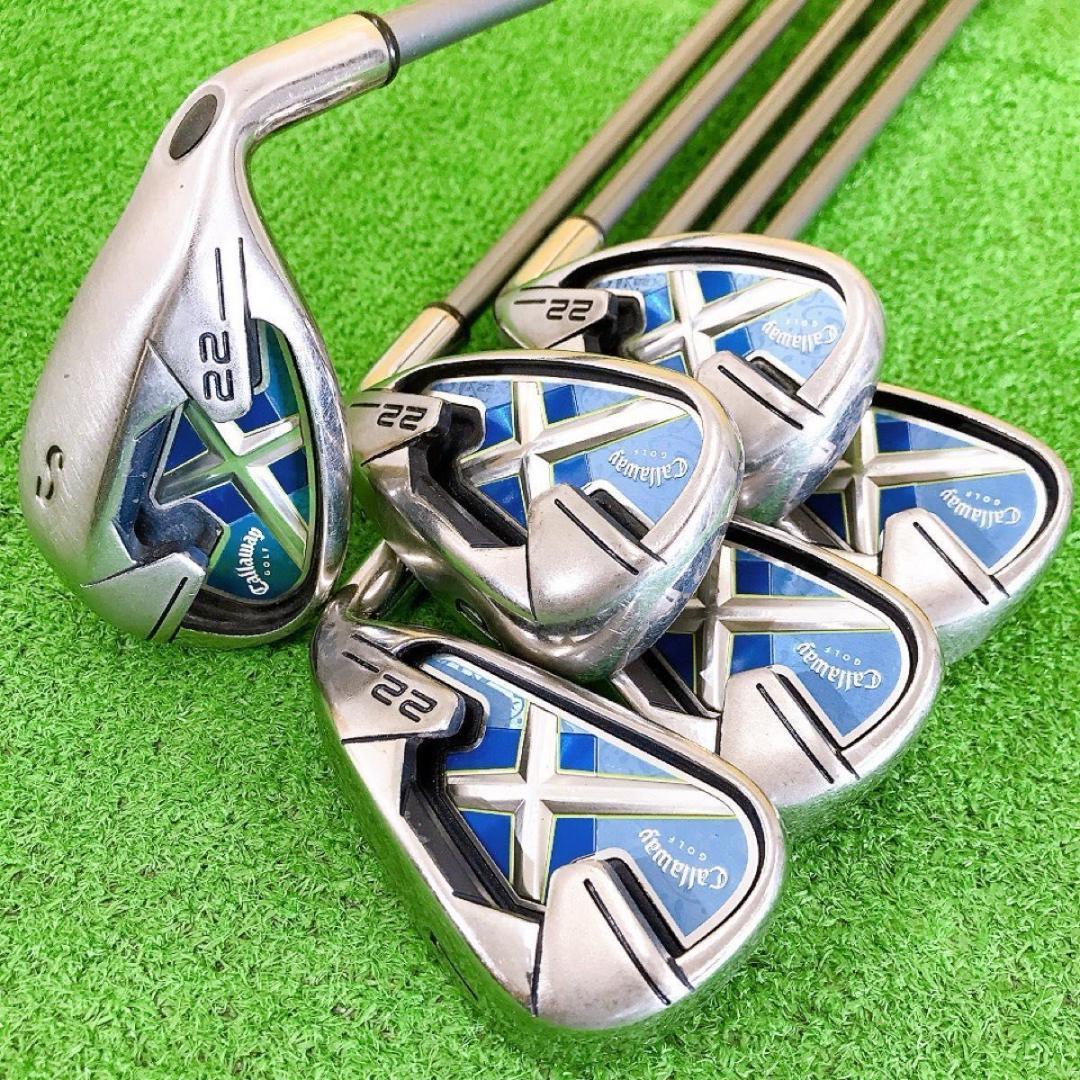 テ19☆キャロウェイ X-22 豪華6本レディースアイアンセットL ライト