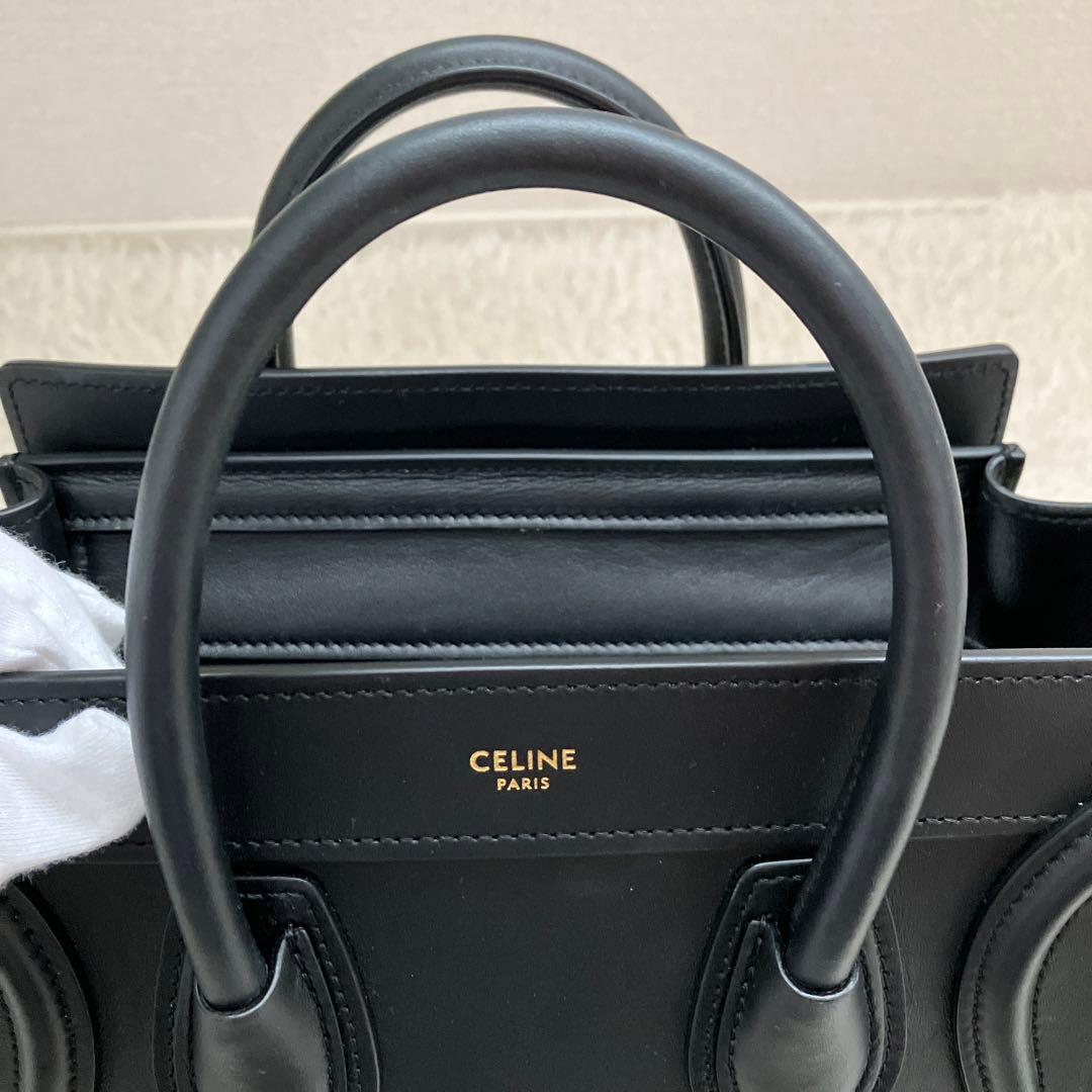 セリーヌナノラゲージブラックスムーススキンゴールド金具