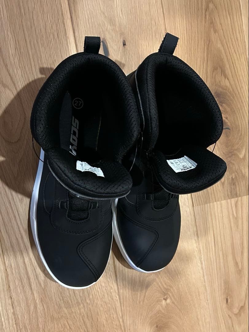 SCOYCO ライディングシューズ MT074 ブラック/ホワイト 27.0cm