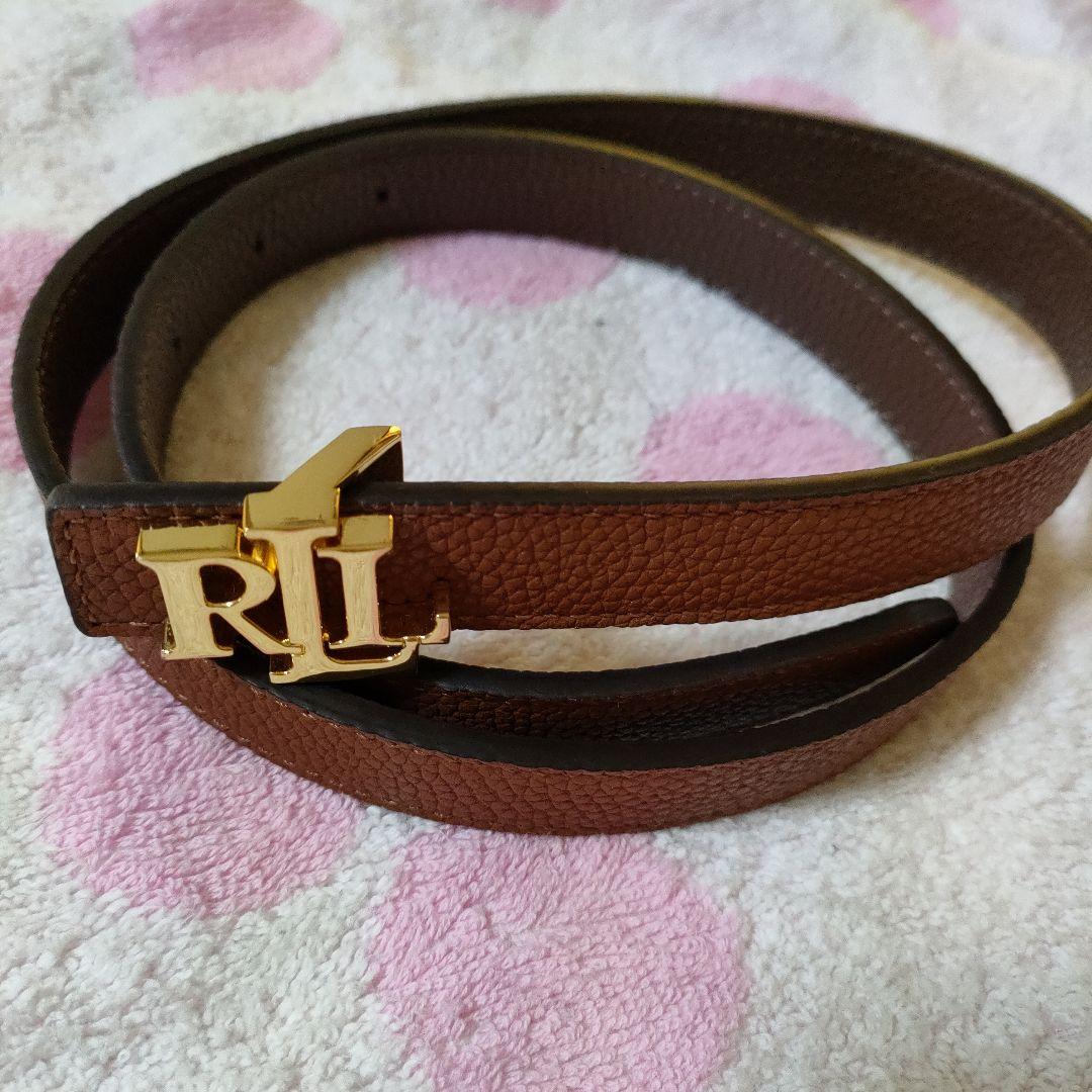 新品未使用□ラルローレンRLLバックルリバーシブルレザーベルトレディース