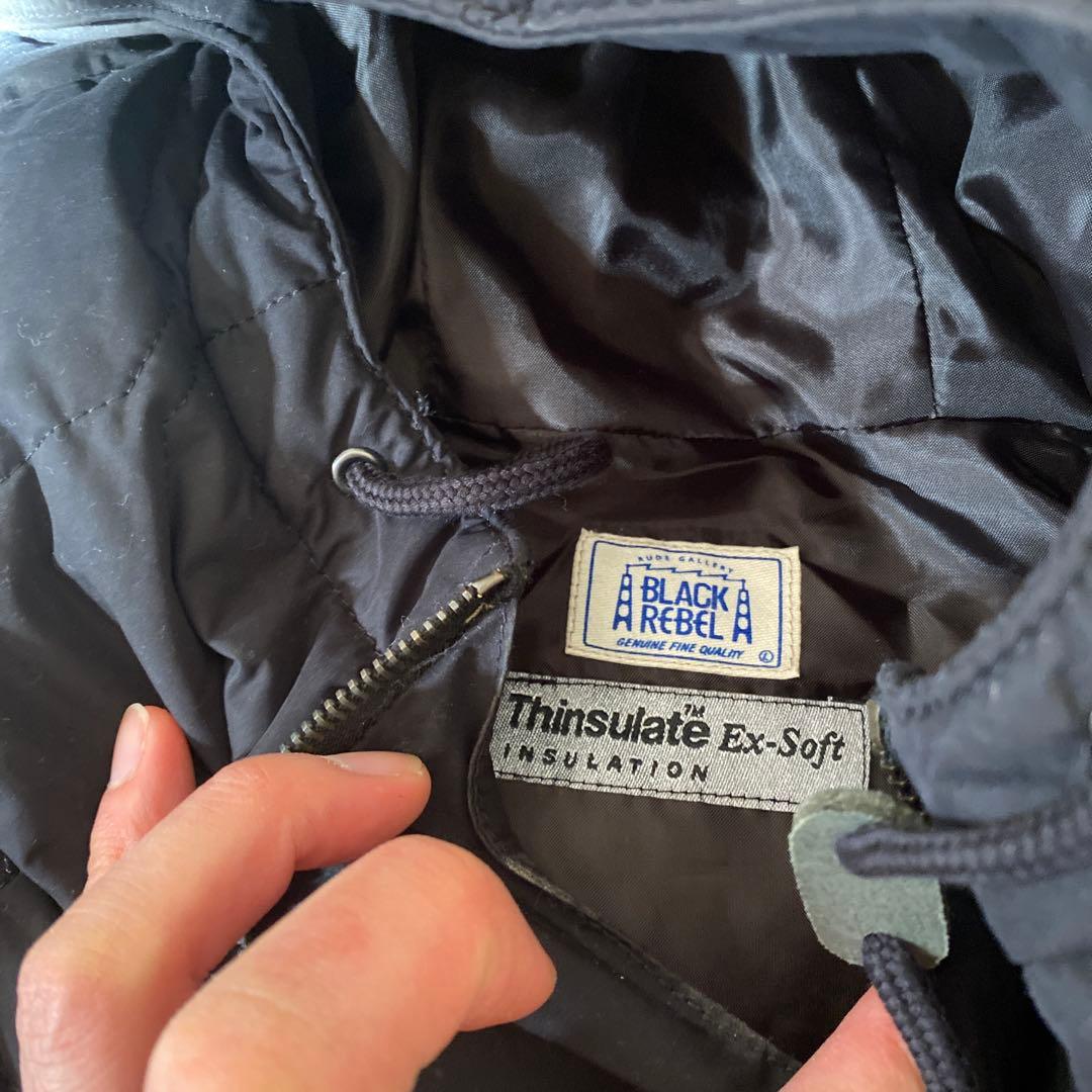 BLACK REBEL フード付きキルティングジャケット