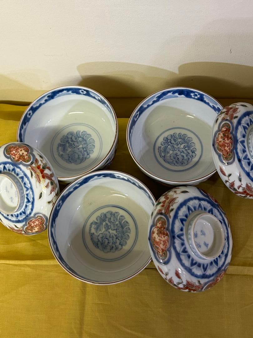 最終処分価格 明治 長春冨貴 伊万里焼 金彩染付 蓋付中鉢 3客 - メルカリ