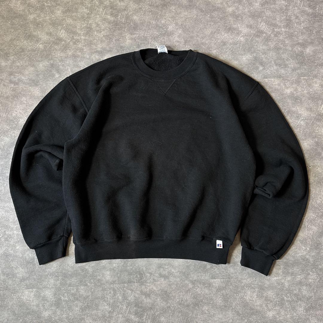 90s ラッセルアスレティック 無地 スウェット ブラック L メキシコ製