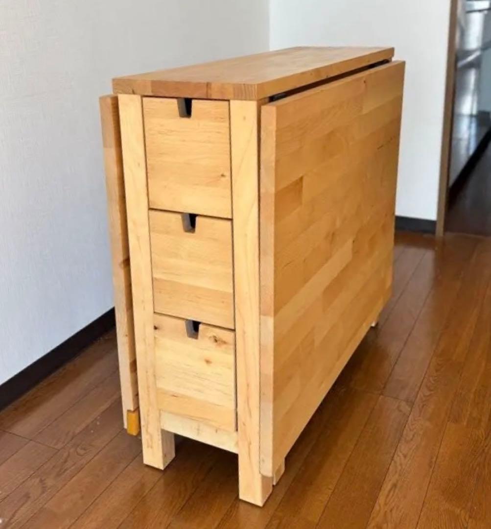 IKEA ノールデン 折りたたみテーブル 引き出し付 NORDEN gateleg table, birch, 101/4/35/597/8x311/2