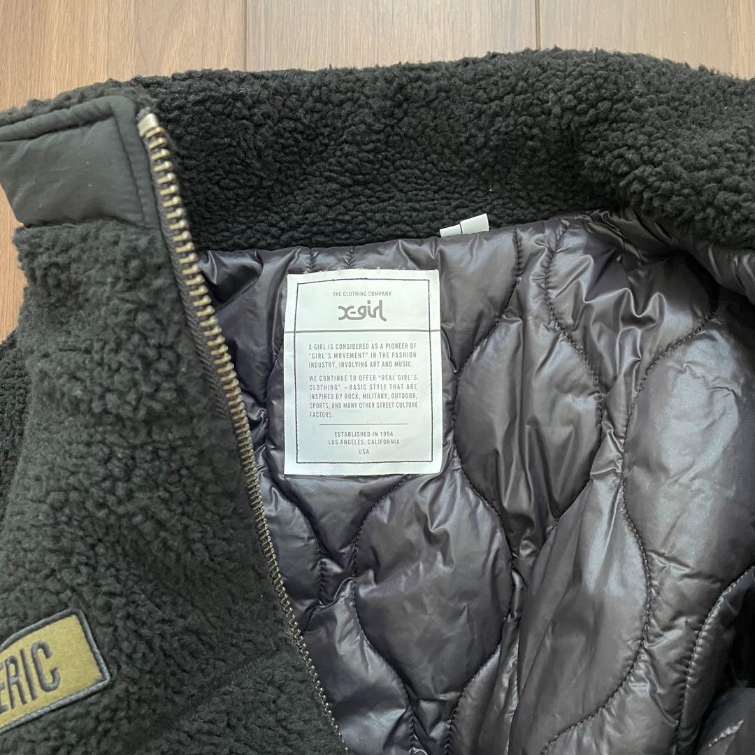 即完売！ヒステリックグラマー×X-girlミリタリーボアジャケット黒S