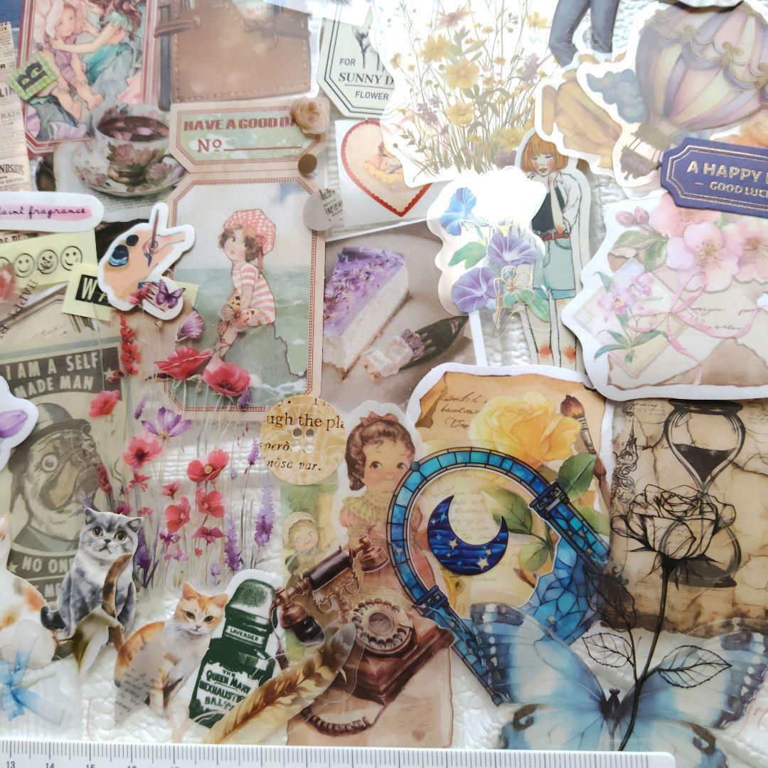 コラージュ素材 ステッカー 110枚 おすそ分け フレークシール ZZ