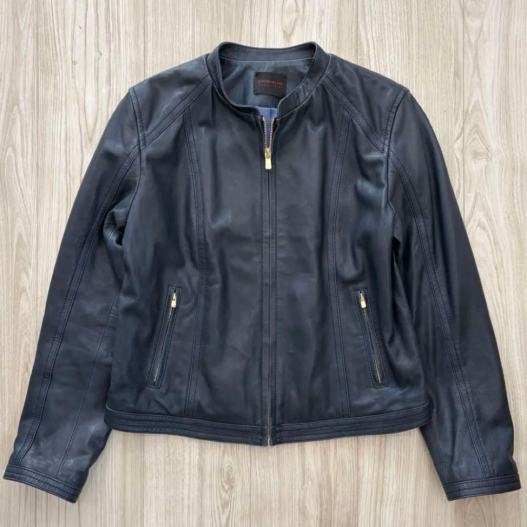 【美品】23AW TOMORROWLAND レザージャケット 40 ネイビー ゴートレザー ライダースジャケット｜トゥモローランド 公式通販