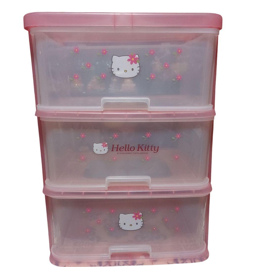 ハローキティ1998年 3段収納ボックス ピンク お花 Amazon｜スケーター(Skater) ミニ チェスト 小物入れ 収納ケース 収納