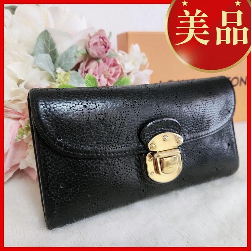 ✨正規品美品✨LouisVuittonルイヴィトン マヒナ 長財布 ブラック