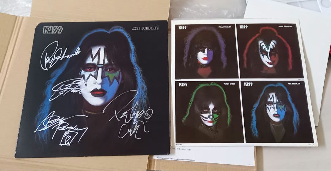 KISS.、直筆サイン入り、アルバム、レコード、オリジナルメンバー4人