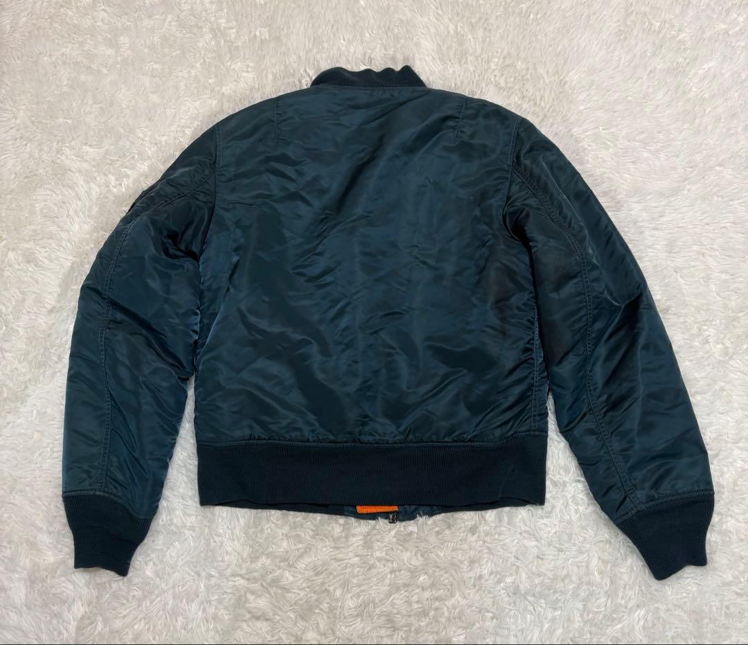 アルファ MA-1 フライトジャケット 中綿 リバーシブル 中綿 ブルー S