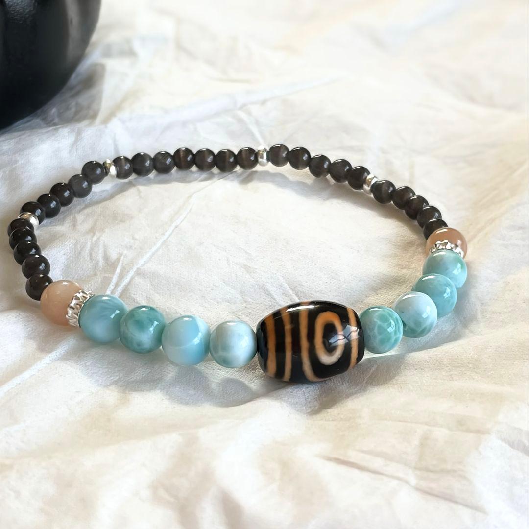 ソラ様【ニ眼天珠】ラリマー 天珠 スキャボライト 華奢ブレス 縁を引き寄せる 楽天市場】天然色 着色なし ラピスラズリ×天珠ブレスレット 2タイプ