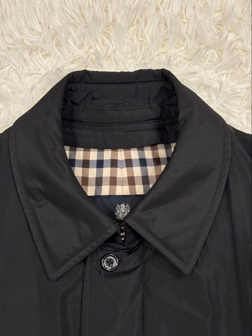 アクアスキュータム 比翼 シルク ライナー ダウン ステンカラー 38 M