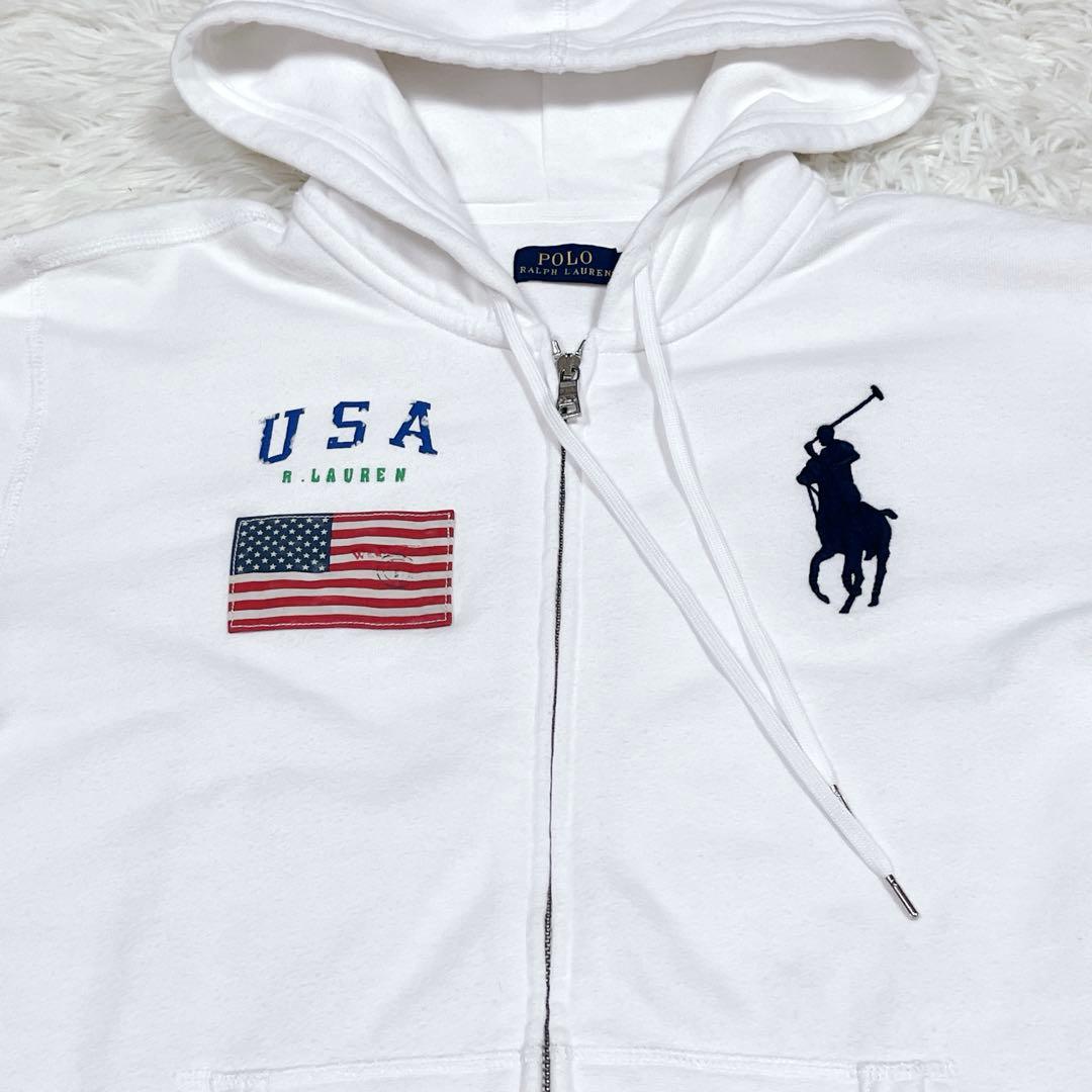 ラルフローレン ビッグポニー ジップアップパーカー ホワイト
