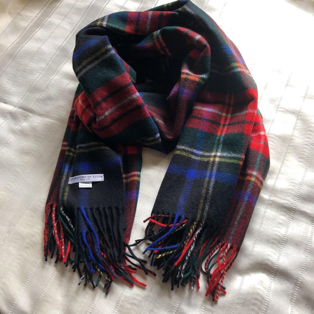 ジョンストンズ ブラックスチュワート カシミヤ100% - メルカリ