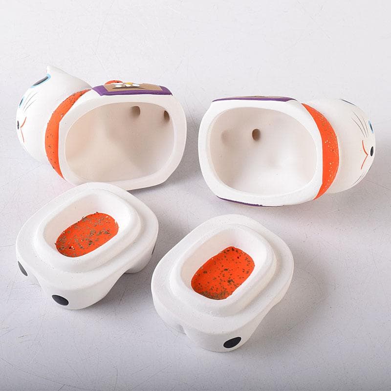 茶道具 京焼 白駒犬 干支香合 縁起物 在銘 2点まとめて V 8167