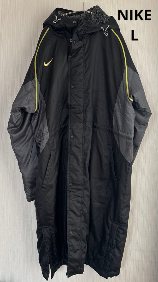 ナイキ鹿島アントラーズ 刺繍 ワッペン 裏ボア ベンチコート 紺 L NIKE