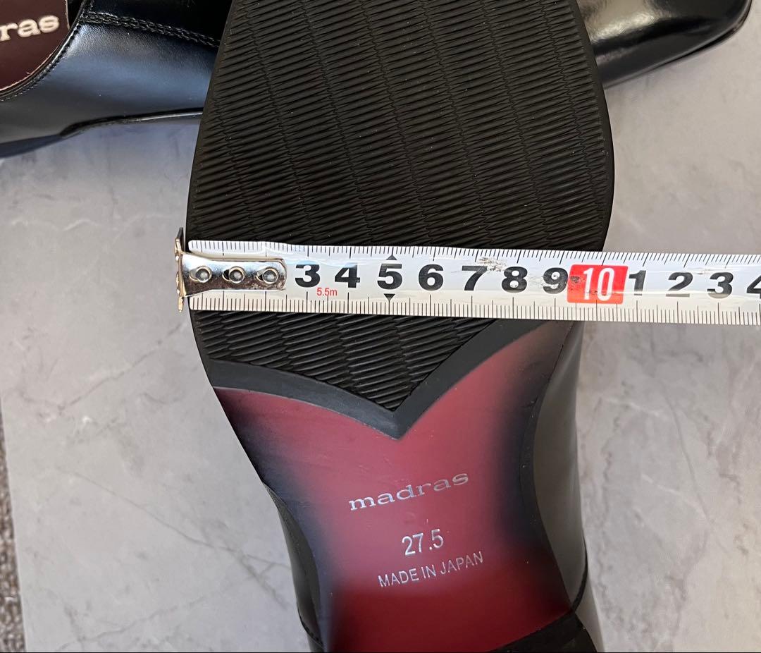 madras マドラス ストレートチップ 内羽根 27.5cm 黒　未使用品