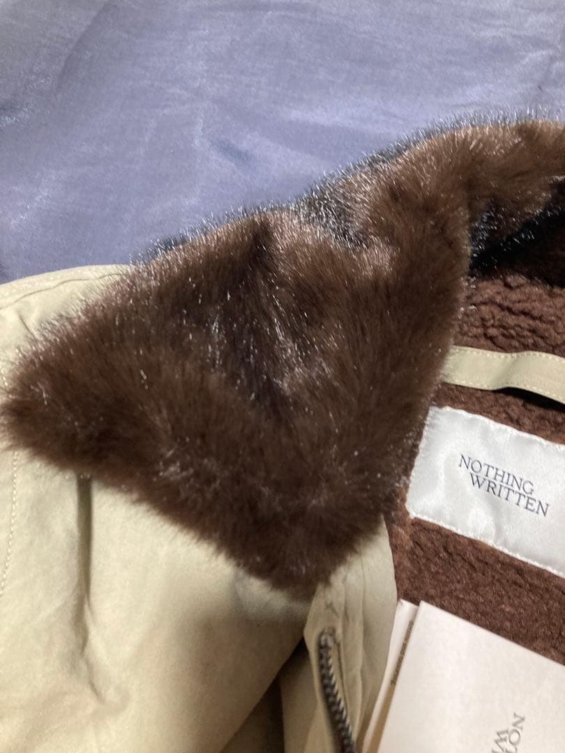 nothing written Maisonベージュフライトジャケット ファー襟 - メルカリ