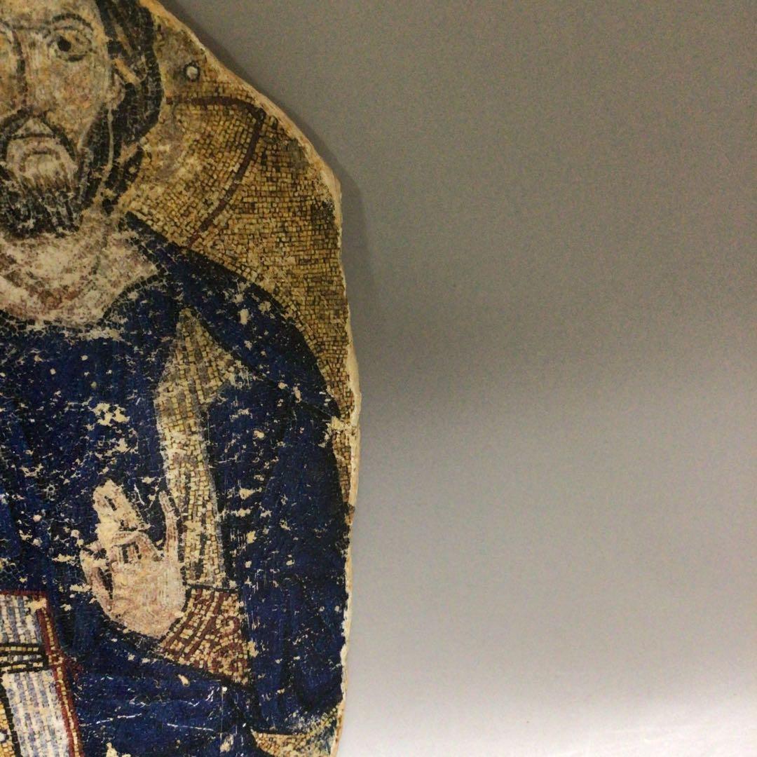 ☆ロシア正教 古代のキリスト肖像画の石片 イコン 石画