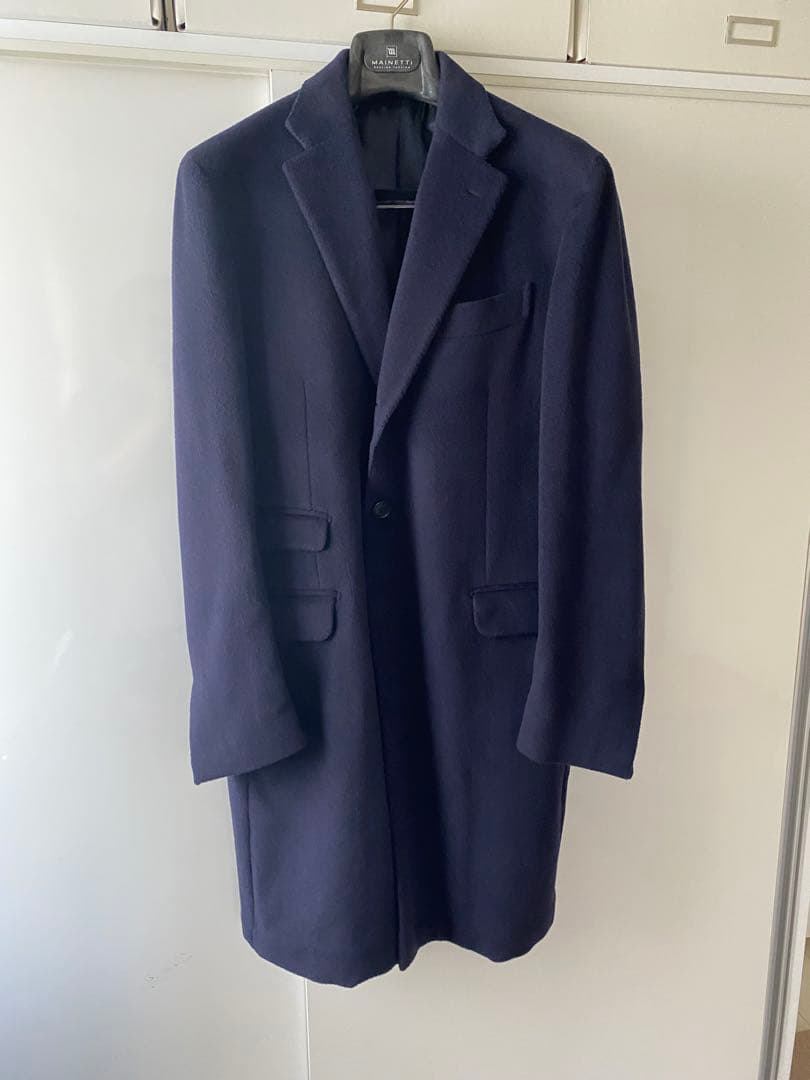 ザキ王ERRICOFORMICOLAチェスターコートネイビー　48 発送在庫あり】【BL】ウールチェスターコート/ネイビー×ソリッド/NEW