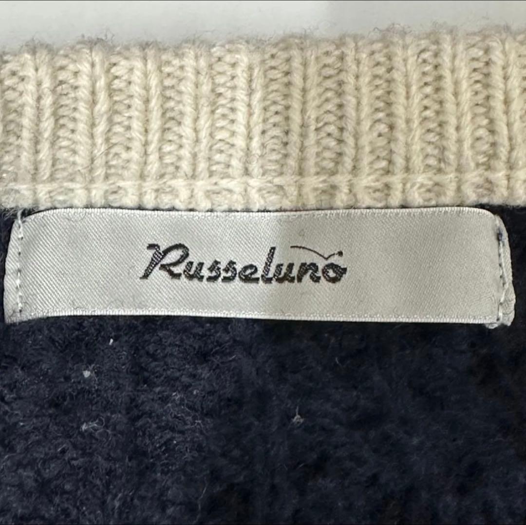 ラッセルノ RUSSELUNO ゴルフ ニット セーター ネイビー Russeluno