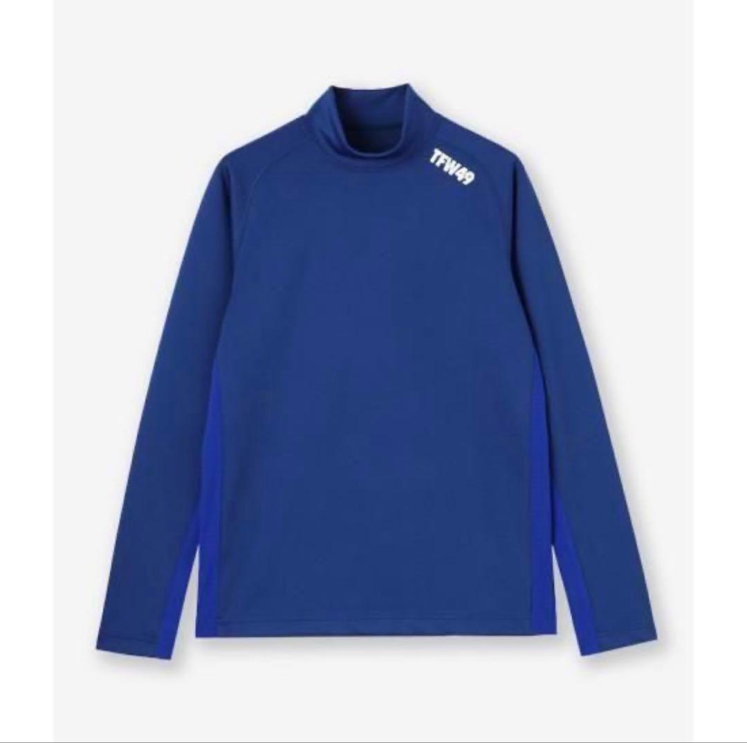 未使用✨TFW 49 ネイビー ハイネックシャツ TFW49 長袖ハイネックシャツ ゴルフウェア メンズ モックネック 秋冬用