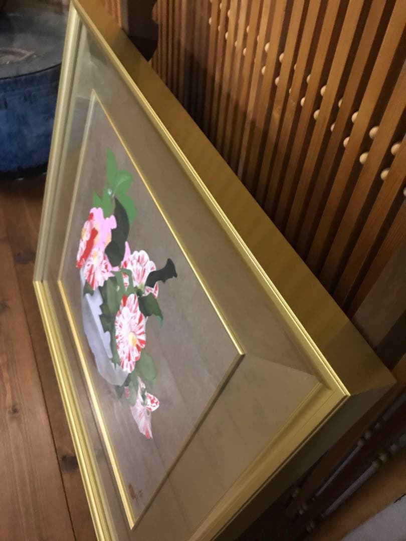 徳岡 神泉、刈田、大判、額装用・画版、日本製・新品額 額装付、状態